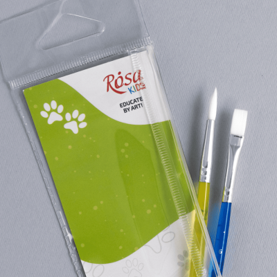 Набор кистей 2, синтетика, 2шт: круглая (№6), плоская (№6), ROSA Kids