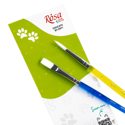 Набор кистей 2, синтетика, 2шт: круглая (№6), плоская (№6), ROSA Kids