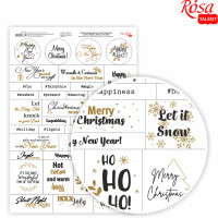 Папір дизайнерський одност., „Слова. Фрази. Зима“ анг.мова, 21х29,7см, 250 г/м2, ROSA TALENT