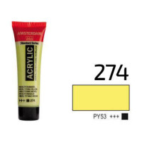 Краска акриловая AMSTERDAM, (274) Никелево-титановый желтый, 20 мл, Royal Talens