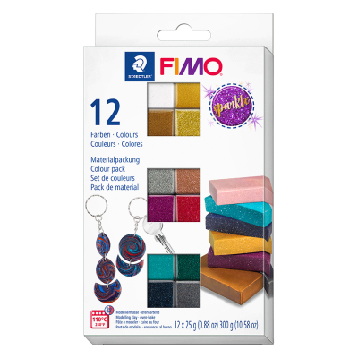 Набор пластики Effect Sparkle Colours, 12х25гр, Fimo