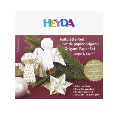Набір паперу для орігамі Angel, 10x10 см, 70г/м2, Heyda, 30 шт