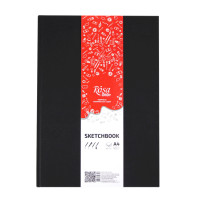 Блокнот A4 (21х29,7см), 100 г м , 96л., черный, ROSA Studio