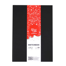 Блокнот A4 (21х29,7см), 100 г м , 96л., черный, ROSA Studio