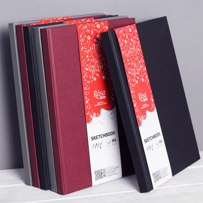 Блокнот A4 (21*29,7см), 100г/м, 96л., чорний, ROSA Studio