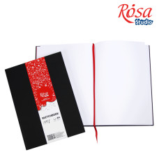 Блокнот A4 (21х29,7см), 100 г м , 96л., черный, ROSA Studio