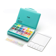 Набор гуашевых красок HIMI Twin Cup 48x12 мл, в зеленом пластиковом пенале