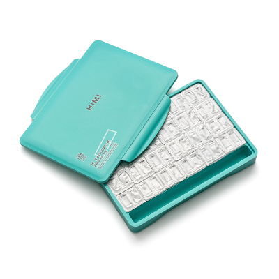 Набор гуашевых красок HIMI Twin Cup 48x12 мл, в зеленом пластиковом пенале