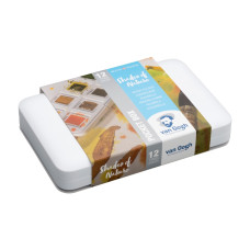 Набор акварельных красок VAN GOGH Pocket box SHADES OF NATURE 12 кювет + кисточка, Royal Talens