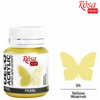 Акрил для декору, 74 Жовтий, перламутр, 20 мл, ROSA TALENT