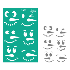 Трафарет многоразовый, №3057, Элементы и надписи 13х20см, серия Новый год, ROSA Talent