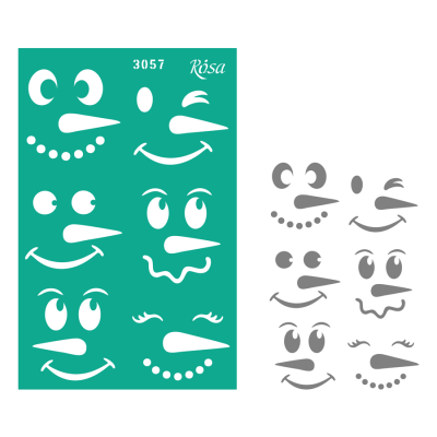 Трафарет многоразовый, №3057, Элементы и надписи 13х20см, серия Новый год, ROSA Talent