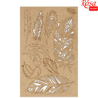 Чипборд для скрапбукинга Кружево 4, перья, ДВП, 12,8х20 см, ROSA TALENT (94232093)