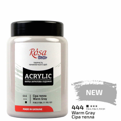 Фарба акрилова, Сіра тепла, 400 мл, ROSA Studio (322419444)