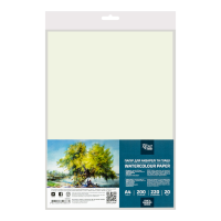 Папір для акварелі (пакет) А4 21×29,7 см 220-200 г/м² 20 арк середнє та дрібне зерно ROSA Studio