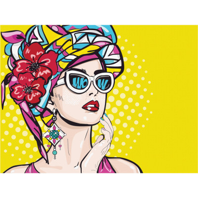Полотно на картоні з контуром, „Pop Art WOW 1“, 30х40, бавовна, акрил, ROSA START (GPA284318)