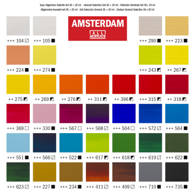 Набор акриловых красок, AMSTERDAM GENERAL SELECTION, 36х20 мл, Royal Talens