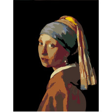 Картина по номерам акрил набор стандарт Девушка с жемчужной сережкой ROSA START