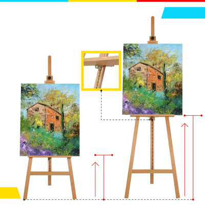 Мольберт стаціонарний тип А, бук 57x64x145 см, макс. висота полотна 109 см, MEEDEN 6031
