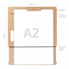 Планшет с магнитным зажимом А2 (53х63 см), МДФ, ROSA Studio