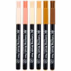 Набор маркеров Koi Coloring Brush Pen, PORTRAIT 6цв, Sakura