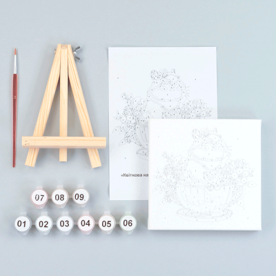 Набір картина за номерами Квіткова капібара, 15x15 см, з мольбертом ROSA START Набір картина за номерами Квіткова капібара, 15x15 см, з мольбертом ROSA START