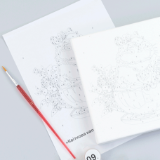 Набір картина за номерами Квіткова капібара, 15x15 см, з мольбертом ROSA START