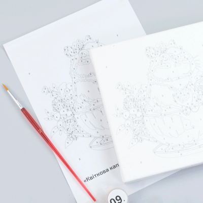 Набір картина за номерами Квіткова капібара, 15x15 см, з мольбертом ROSA START Набір картина за номерами Квіткова капібара, 15x15 см, з мольбертом ROSA START