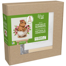 Набір картина за номерами Квіткова капібара, 15x15 см, з мольбертом ROSA START