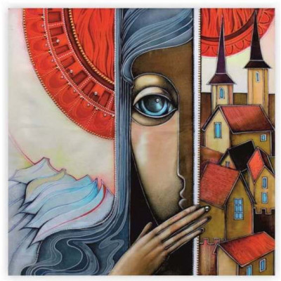 Полотно на картоні з контуром, «Про єдине і швидкоплинне», А. Навроцька, 30*30, ROSA START