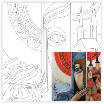 Полотно на картоні з контуром, «Про єдине і швидкоплинне», А. Навроцька, 30*30, ROSA START