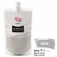 Краска акриловая Серая теплая 200 мл ROSA Studio