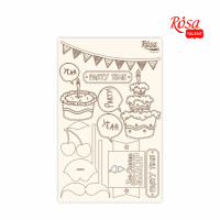 Чіпборд для скрапбукінгу Cake delicious 4, білий картон, 12,8х20см, ROSA TALENT