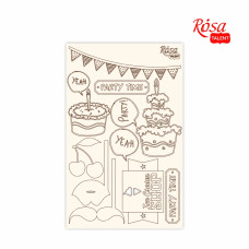 Чіпборд для скрапбукінгу Cake delicious 4, білий картон, 12,8х20см, ROSA TALENT