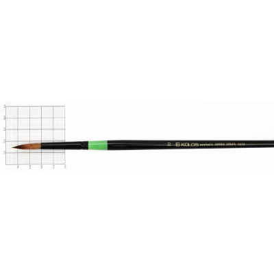 Кисть Синтетика круглая, Green stripe 1019, №10, длинная ручка KOLOS