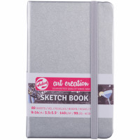 Скетчбук для графики Art Creation 140 г/м2, 9х14 см, 80 л Shiny Silver