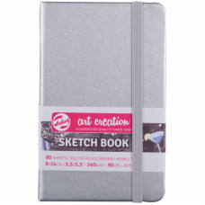 Скетчбук для графики Art Creation 140 г/м2, 9х14 см, 80 л Shiny Silver
