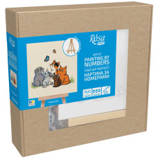 Набор картина по номерам Funny Cats, 15x15 см, с мольбертом ROSA START
