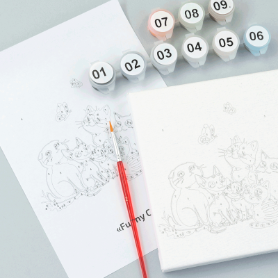 Набор картина по номерам Funny Cats, 15x15 см, с мольбертом ROSA START Набор картина по номерам Funny Cats, 15x15 см, с мольбертом ROSA START