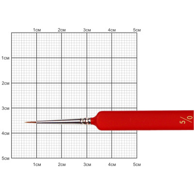 Пензель Колонок круглий, Nail art 3009L, № 5/0, коротка ручка KOLOS