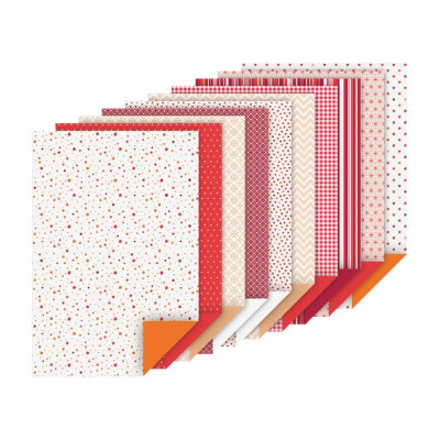 Набор дизайнерской бумаги, Красный, матовый, 20 шт, А4 (21х29,7 см), 100-220 г м2, Heyda