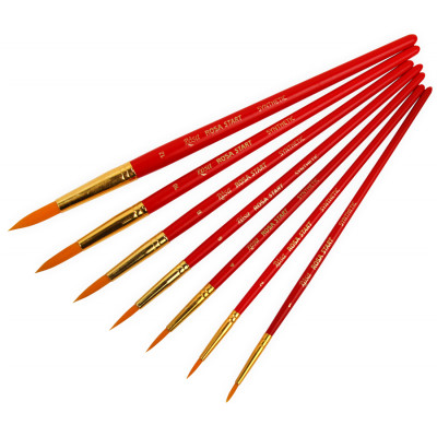 Пензель Синтетика кругла, № 12, коротка ручка ROSA START