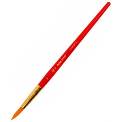 Пензель Синтетика кругла, № 12, коротка ручка ROSA START