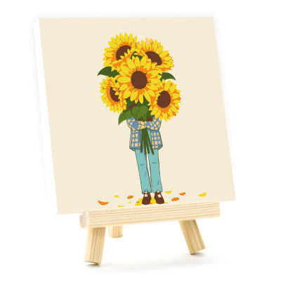 Набор картина по номерам В объятиях солнца, 15x15 см, с мольбертом ROSA START