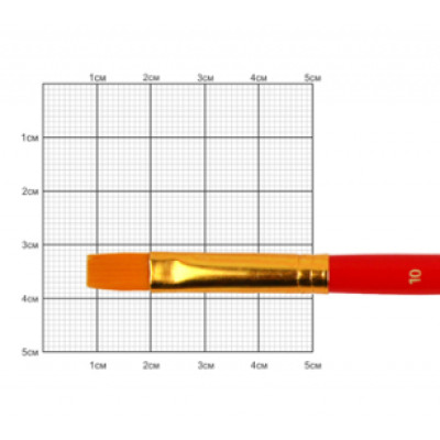 Пензель Синтетика плоска, № 10, коротка ручка ROSA START