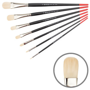 Пензель Синтетика овальна, Milk 1108FR, № 8, довга ручка KOLOS