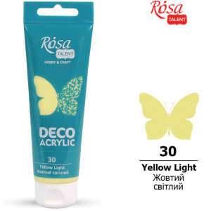 Акрил для декора Желтый светлый, матовый, 75 мл, ROSA TALENT (322230)