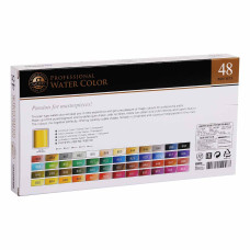 Набор акварельных красок GALLERY 48 цветов, полу кюветы MUNGYO