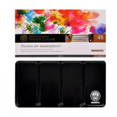 Набор акварельных красок GALLERY 48 цветов, полу кюветы MUNGYO