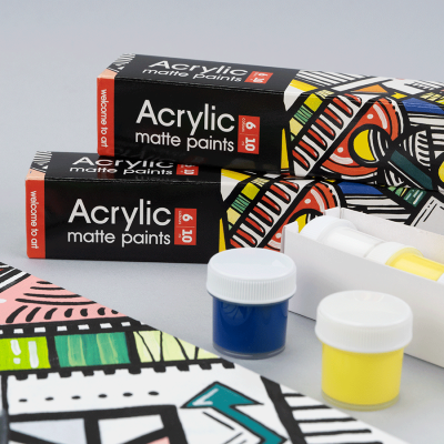 Набір акрилових фарб Geometric матові 6x10 мл Arteo